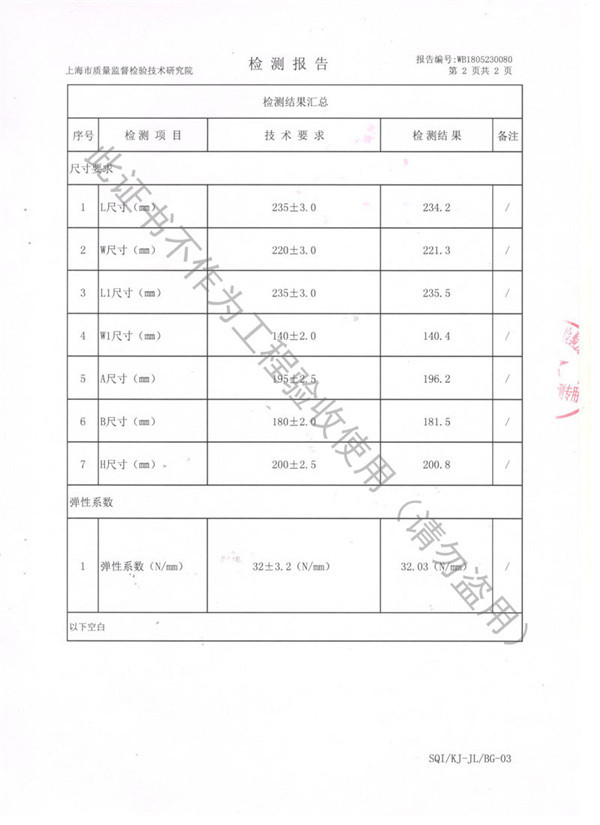 ZTF型可调式弹簧减震器检测报告