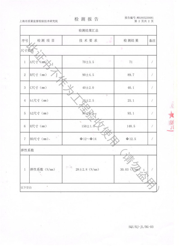 ZTY型弹簧减震器检测报告